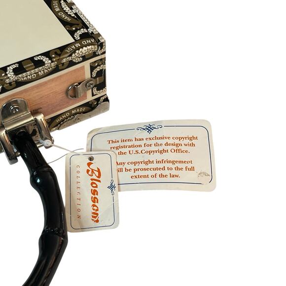 Vintage Blossom Cowgirl Horse Western Cigar Box Purse Handbag Top Handle - Picture 13 of 15